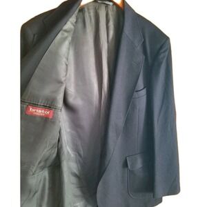 Vtg Bristol‎ Wool Blazer Jacket mens 46L Brass Gold Crest Buttons Coat 1960s USA